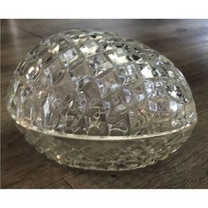 Vintage Cut‎ Glass Easter Egg Covered Dish Mother's Day Candy Jewelry
